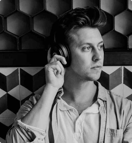 Image of a user with headphones